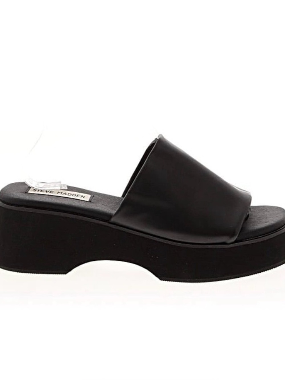 Steve Madden Black Platform Slide